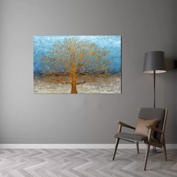 Yihui Arts Modern Birch Tree Canvas Wall Art With Textured Black and White Forest Painting on Canvas Pictures for Living Room Bedroom Bathroom Decoration