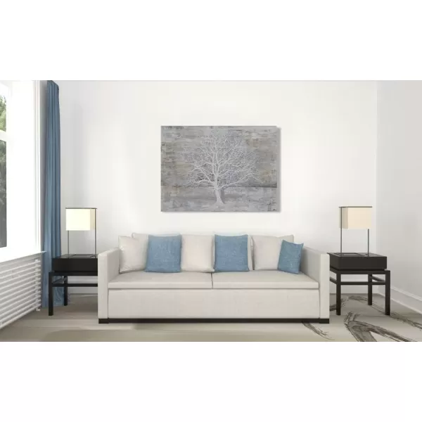 Yihui Arts Modern Birch Tree Canvas Wall Art With Textured Black and White Forest Painting on Canvas Pictures for Living Room Bedroom Bathroom Decoration