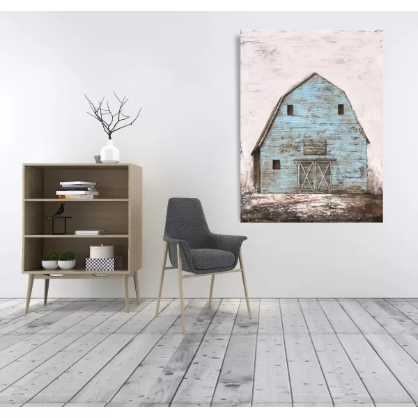Yihui Arts Rustic Wall Decor Old Barn Canvas Wall Art Hand Painted Vintage Farmhouse Painting Pictures for Living Room