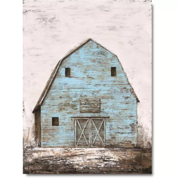Yihui Arts Rustic Wall Decor Old Barn Canvas Wall Art Hand Painted Vintage Farmhouse Painting Pictures for Living Room