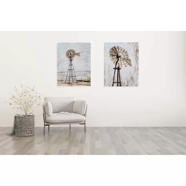 Yihui Arts Rustic Wall Decor Old Barn Canvas Wall Art Hand Painted Vintage Farmhouse Painting Pictures for Living Room