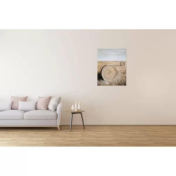 Yihui Arts Rustic Wall Decor Old Barn Canvas Wall Art Hand Painted Vintage Farmhouse Painting Pictures for Living Room