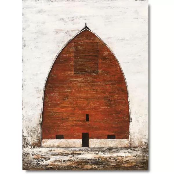Yihui Arts Rustic Wall Decor Old Barn Canvas Wall Art Hand Painted Vintage Farmhouse Painting Pictures for Living Room