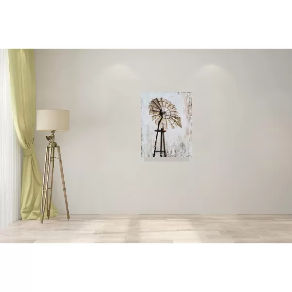 Yihui Arts Rustic Wall Decor Old Barn Canvas Wall Art Hand Painted Vintage Farmhouse Painting Pictures for Living Room