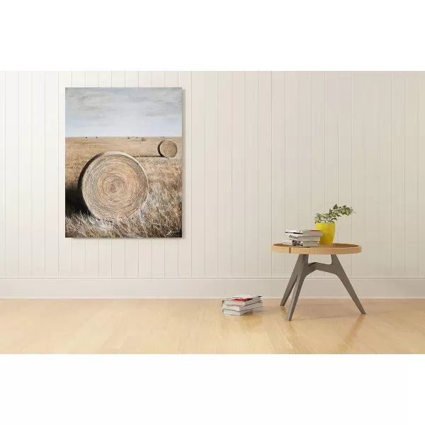 Yihui Arts Rustic Wall Decor Old Barn Canvas Wall Art Hand Painted Vintage Farmhouse Painting Pictures for Living Room