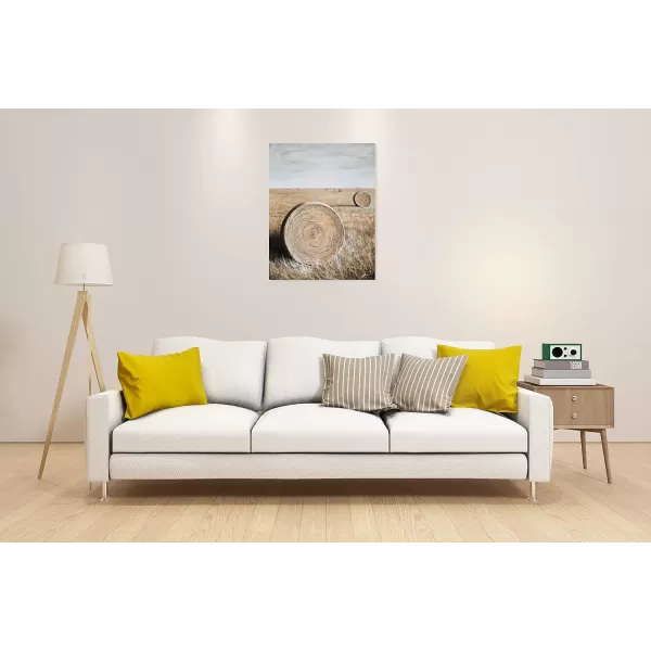 Yihui Arts Rustic Wall Decor Old Barn Canvas Wall Art Hand Painted Vintage Farmhouse Painting Pictures for Living Room