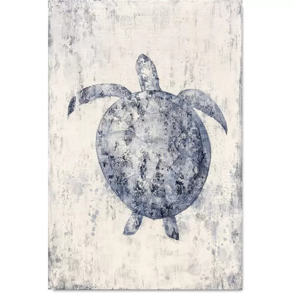 Yihui Arts Sea Turtle Wall Art Hand Painted Coastal Paintings Nautical Decor Blue and White Canvas Pictures Ocean Animal Posters for Living Room Bedroom Bathroom Decoration