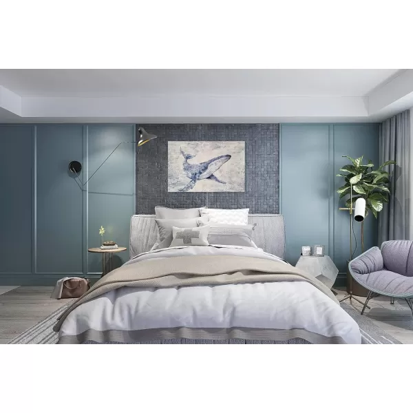 Yihui Arts Sea Turtle Wall Art Hand Painted Coastal Paintings Nautical Decor Blue and White Canvas Pictures Ocean Animal Posters for Living Room Bedroom Bathroom Decoration
