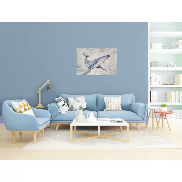 Yihui Arts Sea Turtle Wall Art Hand Painted Coastal Paintings Nautical Decor Blue and White Canvas Pictures Ocean Animal Posters for Living Room Bedroom Bathroom Decoration