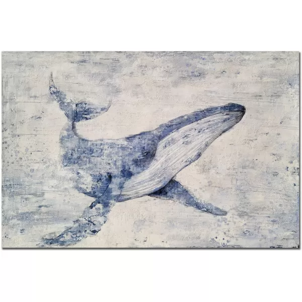 Yihui Arts Sea Turtle Wall Art Hand Painted Coastal Paintings Nautical Decor Blue and White Canvas Pictures Ocean Animal Posters for Living Room Bedroom Bathroom Decoration