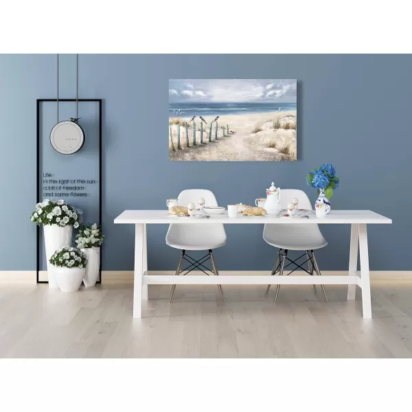 Yihui Arts Sea Turtle Wall Art Hand Painted Coastal Paintings Nautical Decor Blue and White Canvas Pictures Ocean Animal Posters for Living Room Bedroom Bathroom Decoration