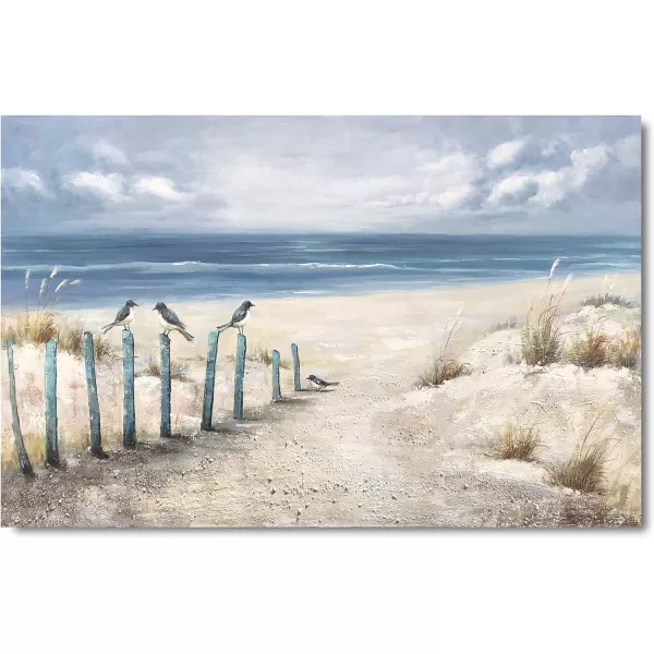 Yihui Arts Sea Turtle Wall Art Hand Painted Coastal Paintings Nautical Decor Blue and White Canvas Pictures Ocean Animal Posters for Living Room Bedroom Bathroom Decoration