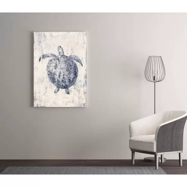 Yihui Arts Sea Turtle Wall Art Hand Painted Coastal Paintings Nautical Decor Blue and White Canvas Pictures Ocean Animal Posters for Living Room Bedroom Bathroom Decoration