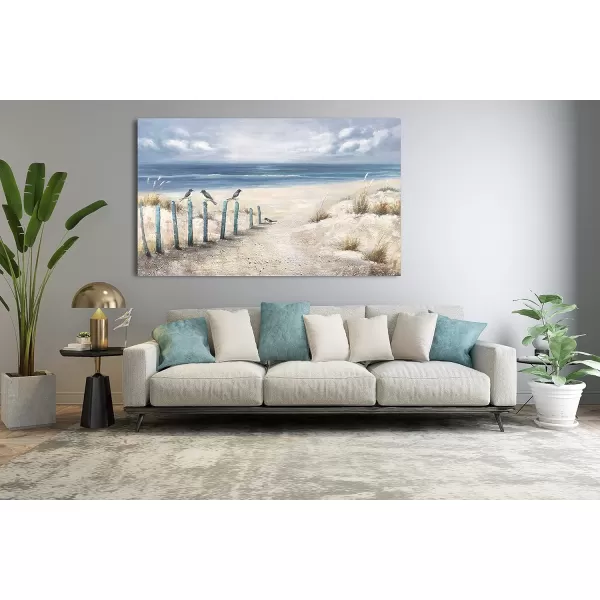 Yihui Arts Sea Turtle Wall Art Hand Painted Coastal Paintings Nautical Decor Blue and White Canvas Pictures Ocean Animal Posters for Living Room Bedroom Bathroom Decoration