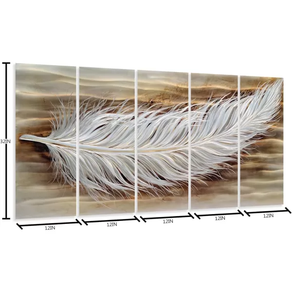 Yihui Arts Silver Metal Flower Wall Art, 5 Pieces Aluminum Artwork, Contemporary Botanical Sculpture for Living Room Bedroom Bathroom Decor