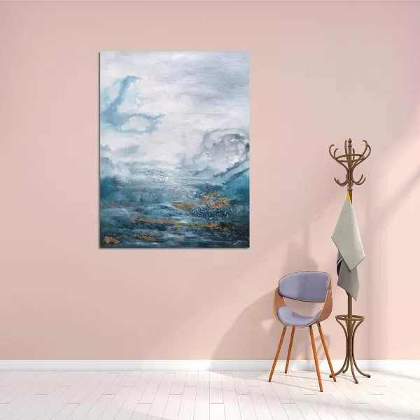 Yihui Arts Tree Couples Canvas Wall Art - Large Vertical Painting Picture with Gold Foil, Perfect for Family, Office, Bathroom or Nature Decor in Grey, White and Gold