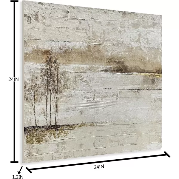 Yihui Arts Tree Couples Canvas Wall Art - Large Vertical Painting Picture with Gold Foil, Perfect for Family, Office, Bathroom or Nature Decor in Grey, White and Gold
