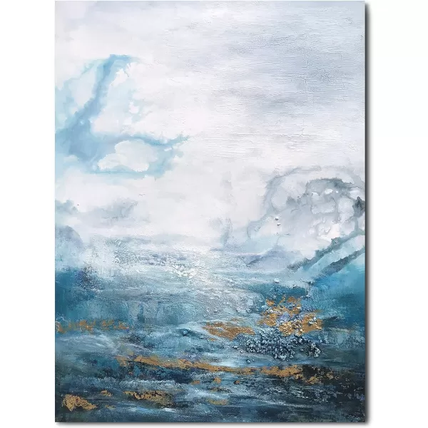 Yihui Arts Tree Couples Canvas Wall Art - Large Vertical Painting Picture with Gold Foil, Perfect for Family, Office, Bathroom or Nature Decor in Grey, White and Gold