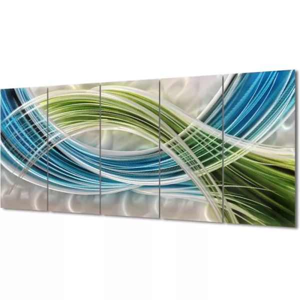 Yihui Arts Abstract Metal Wall Art for Living Room Hand Grind on Aluminum 3D Artwork Modern Pictures for Bedroom Dinning Decor 