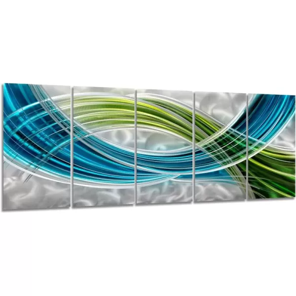 Yihui Arts Abstract Metal Wall Art for Living Room Hand Grind on Aluminum 3D Artwork Modern Pictures for Bedroom Dinning Decor 