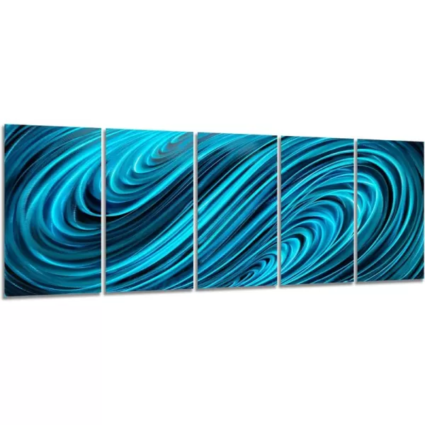 Yihui Arts Abstract Metal Wall Art for Living Room Hand Grind on Aluminum 3D Artwork Modern Pictures for Bedroom Dinning Decor 