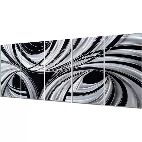 Yihui Arts Abstract Metal Wall Art for Living Room Hand Grind on Aluminum 3D Artwork Modern Pictures for Bedroom Dinning Decor 