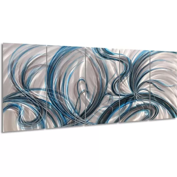 Yihui Arts Abstract Metal Wall Art for Living Room Hand Grind on Aluminum 3D Artwork Modern Pictures for Bedroom Dinning Decor 
