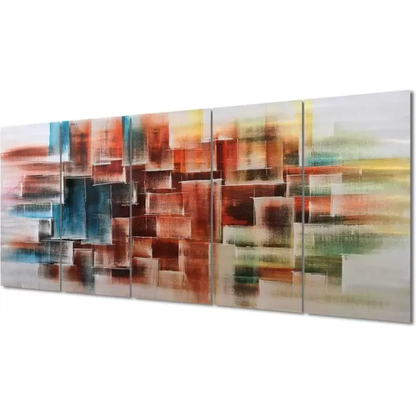 Yihui Arts Abstract Metal Wall Art for Living Room Hand Grind on Aluminum 3D Artwork Modern Pictures for Bedroom Dinning Decor 