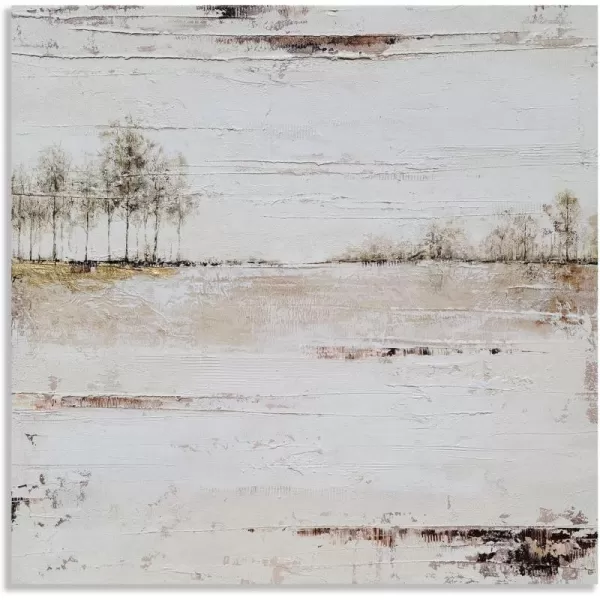 Yihui Arts Birch Tree Canvas Wall Art Hand Painted Modern Elegant Forest Pictures Blue Artwork for Living Room Bedroom Decoration 