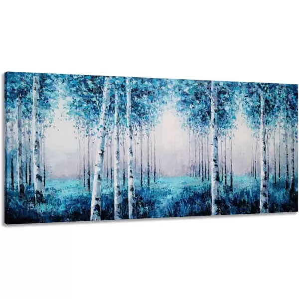 Yihui Arts Birch Tree Canvas Wall Art With Textured and Gold Foil Modern Abstract Forest Paintings Contemporary Landscape Pictures Large Artwork for Living Room Bedroom Dinning Room Decor