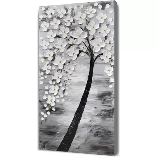 Yihui Arts Blue Flower Canvas Wall Art Painting Pictures Modern 3D Effect Artwork with Framed for Living Room Decor