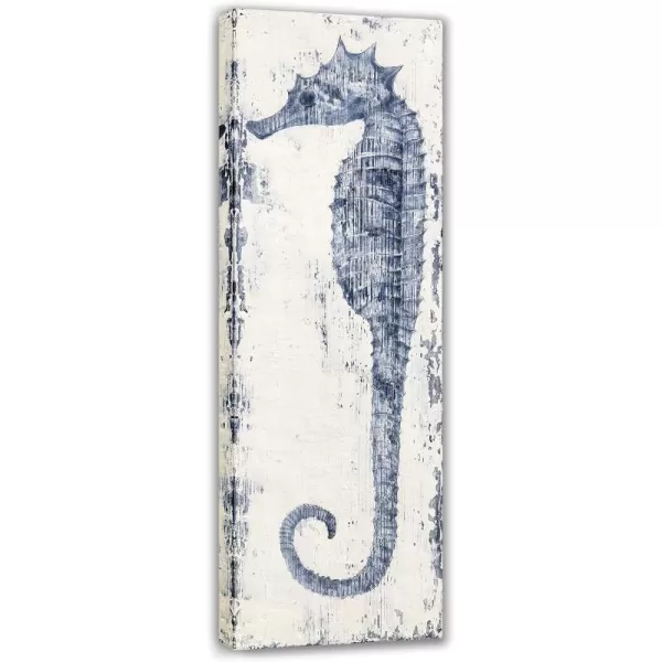 Yihui Arts Canvas Wall Art Hand Painted Abstract Tuna Fish Painting Modern Artwork Coastal Pictures in Blue and White Color for Bedroom Decoration