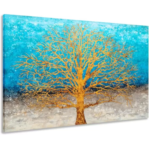 Yihui Arts Modern Birch Tree Canvas Wall Art With Textured Black and White Forest Painting on Canvas Pictures for Living Room Bedroom Bathroom Decoration
