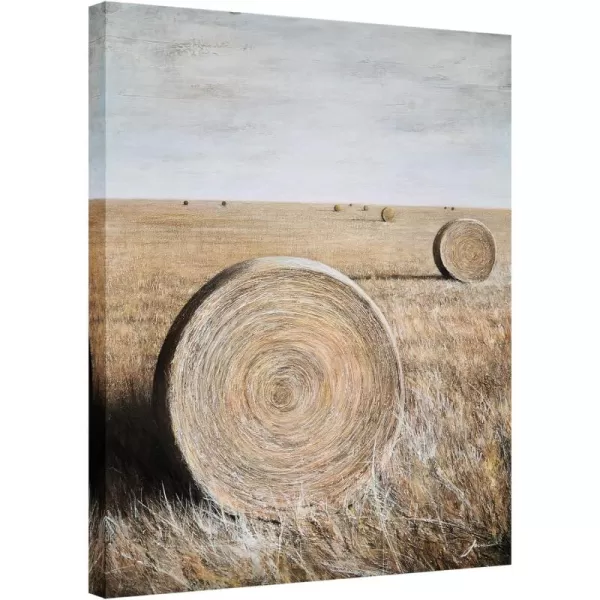 Yihui Arts Rustic Wall Decor Old Barn Canvas Wall Art Hand Painted Vintage Farmhouse Painting Pictures for Living Room