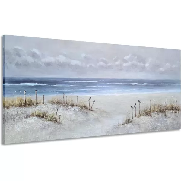 Yihui Arts Sea Turtle Wall Art Hand Painted Coastal Paintings Nautical Decor Blue and White Canvas Pictures Ocean Animal Posters for Living Room Bedroom Bathroom Decoration