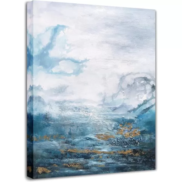 Yihui Arts Tree Couples Canvas Wall Art - Large Vertical Painting Picture with Gold Foil, Perfect for Family, Office, Bathroom or Nature Decor in Grey, White and Gold