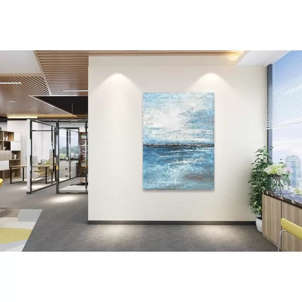 Yihui Arts Modern Abstract Canvas Wall Art Decor Grey White Gold Foil Paining Pictures With Sand Heavy Textures Artwork For Living Room Decoration