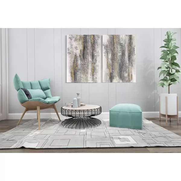 Yihui Arts Modern Abstract Canvas Wall Art Decor Grey White Gold Foil Paining Pictures With Sand Heavy Textures Artwork For Living Room Decoration