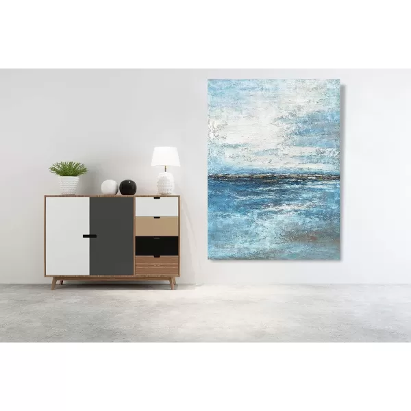Yihui Arts Modern Abstract Canvas Wall Art Decor Grey White Gold Foil Paining Pictures With Sand Heavy Textures Artwork For Living Room Decoration