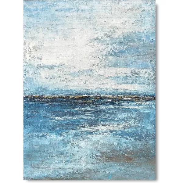 Yihui Arts Modern Abstract Canvas Wall Art Decor Grey White Gold Foil Paining Pictures With Sand Heavy Textures Artwork For Living Room Decoration