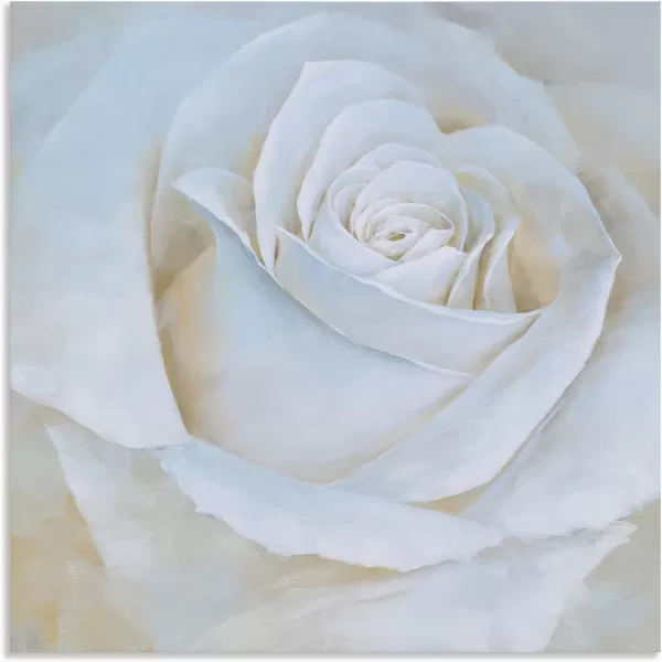Yihui Arts White Rose Canvas Painting with Textured - Perfect for Bathroom, Bedroom, and Living Room Wall Decor