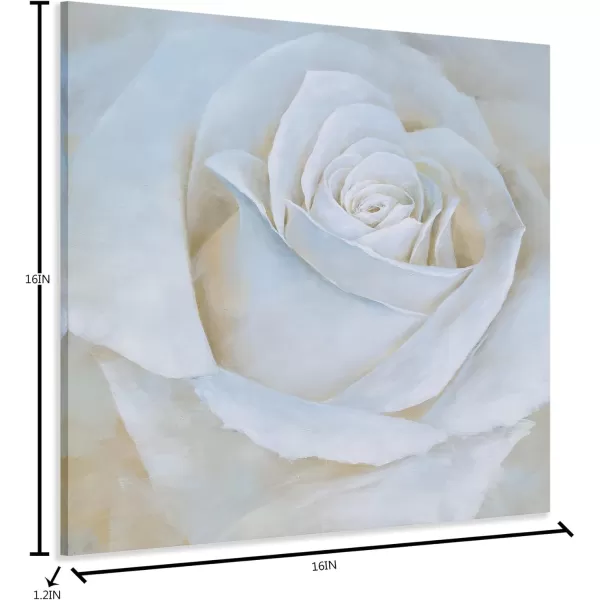 Yihui Arts White Rose Canvas Painting with Textured - Perfect for Bathroom, Bedroom, and Living Room Wall Decor