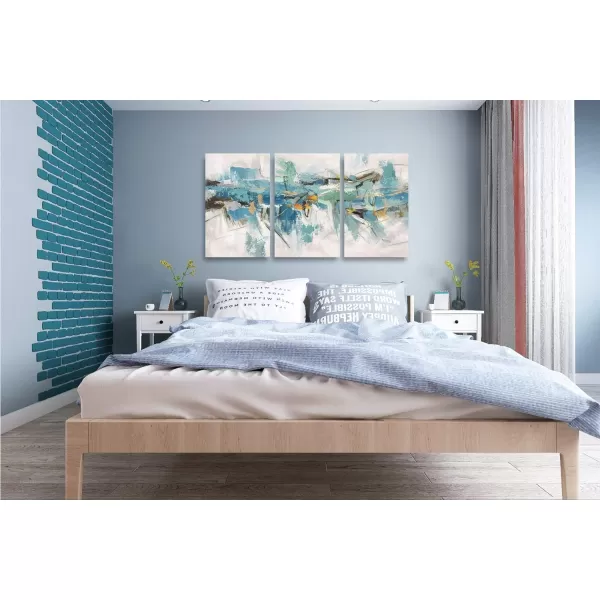 Yihui Arts 4 Panel Abstract Oil Painting - Hand Painted Canvas Wall Art Pictures for Living Room Bedroom Bathroom Decoration