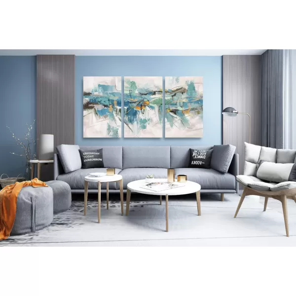 Yihui Arts 4 Panel Abstract Oil Painting - Hand Painted Canvas Wall Art Pictures for Living Room Bedroom Bathroom Decoration