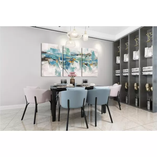Yihui Arts 4 Panel Abstract Oil Painting - Hand Painted Canvas Wall Art Pictures for Living Room Bedroom Bathroom Decoration