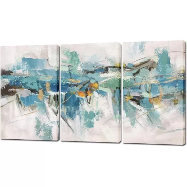 Yihui Arts 4 Panel Abstract Oil Painting - Hand Painted Canvas Wall Art Pictures for Living Room Bedroom Bathroom Decoration