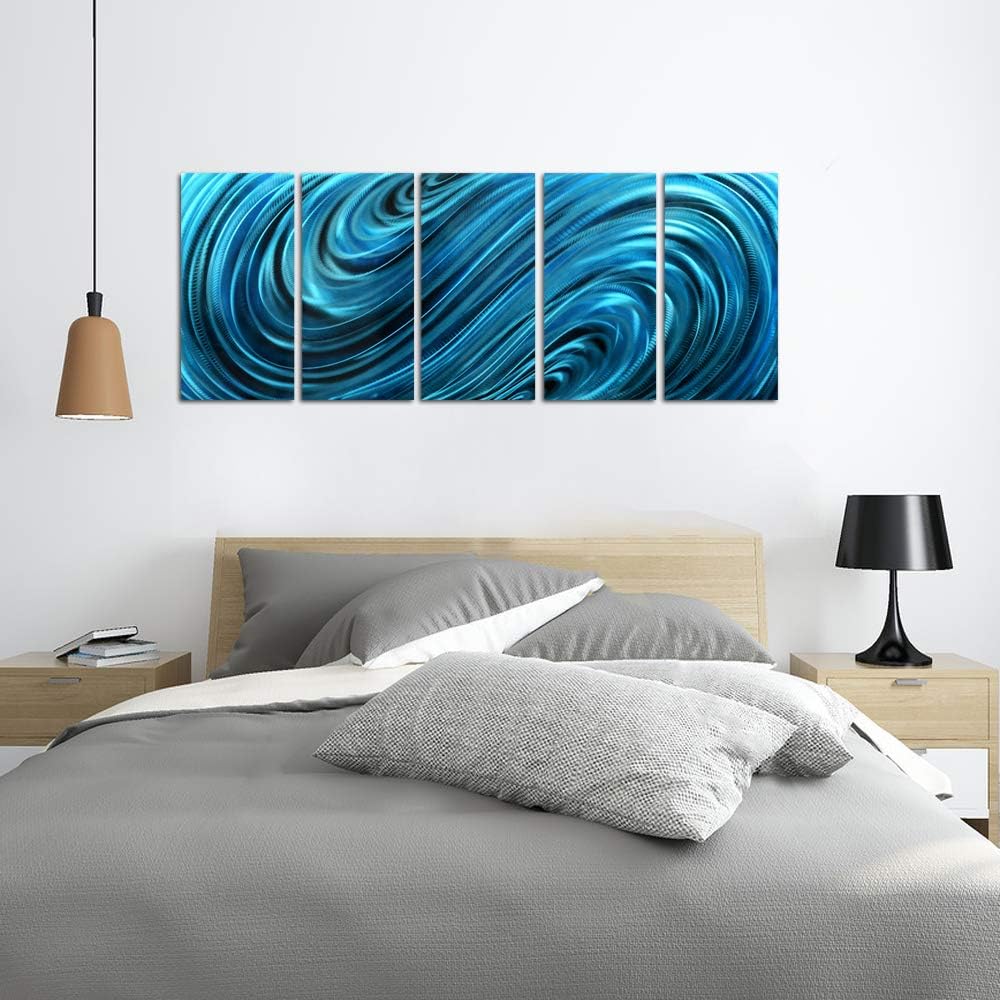 Yihui Arts Abstrct Colorful Metal Wall Art Handcrafted Sculpture Decor 3D Aluminum Art for Modern and Contemporary Home Living Room Bedroom Decor