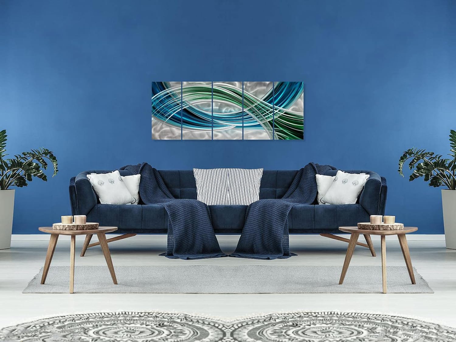 Yihui Arts Abstrct Colorful Metal Wall Art Handcrafted Sculpture Decor 3D Aluminum Art for Modern and Contemporary Home Living Room Bedroom Decor