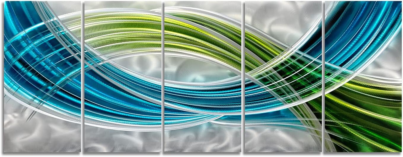 Yihui Arts Abstrct Colorful Metal Wall Art Handcrafted Sculpture Decor 3D Aluminum Art for Modern and Contemporary Home Living Room Bedroom Decor