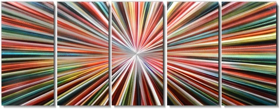 Yihui Arts Abstrct Colorful Metal Wall Art Handcrafted Sculpture Decor 3D Aluminum Art for Modern and Contemporary Home Living Room Bedroom Decor